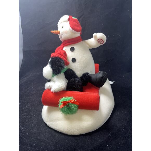 Vintage Hallmark 2007 Jingle Pals Snowman Snow What Fun Sledders Penguin Dog - Picture 4 of 8